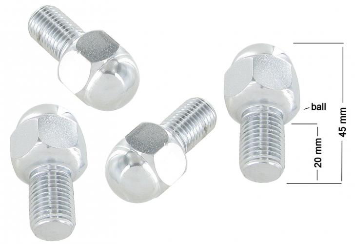 Radbolzen Chrom M14 x 1,5 - 4er Set für VW Oldtimer
